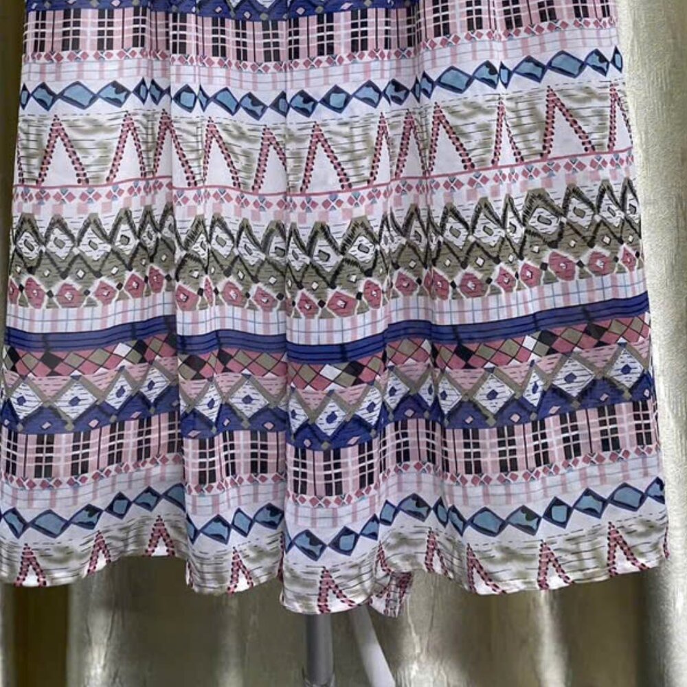 Tribal Print Elastic Waist Midi Skirt - Picture 3 of 3